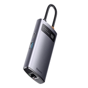Hub 4in1 Baseus Metal Gleam Series WKWG070113, USB-C til 3 x USB 3.0 + Ethernet RJ45
