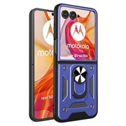Motorola Razr 50 Ultra Hybrid-deksel med Ringholder - Blå