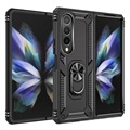 Samsung Galaxy Z Fold4 Hybrid-deksel med Metall Stativ - Svart