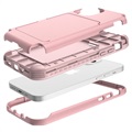 iPhone 12 Mini Hybrid-deksel med Speil og Kortholder - Rosa