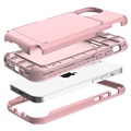 iPhone 12/12 Pro Hybrid-deksel med Speil og Kortholder - Rosa