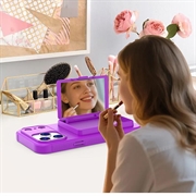 iPhone 17 Pro Max Hybrid-deksel med Speil og Kortholder - Lilla