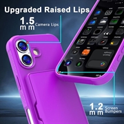 iPhone 17 Hybrid-deksel med Speil og Kortholder - Lilla