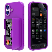 iPhone 17 Hybrid-deksel med Speil og Kortholder - Lilla