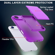 iPhone Air Hybrid-deksel med Speil og Kortholder - Lilla