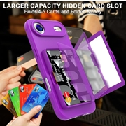 iPhone Air Hybrid-deksel med Speil og Kortholder - Lilla