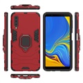 Samsung Galaxy A7 (2018) Hybrid-deksel med Ringholder - Rød