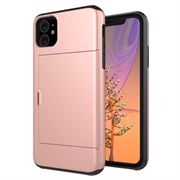 iPhone 11 Hybrid-deksel med Skyvekortspor - Roségull