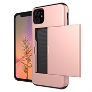 iPhone 11 Hybrid-deksel med Skyvekortspor - Roségull