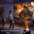 IMC880 bærbar miniprosjektor med 4K-videodekoding - Android 14 - hvit