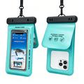 Vanntett, flytende mobildeksel i klasse IPX8 med to oppbevaringsrom - 7.5" - cyan