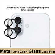 iPhone 17 Imak Fullt deksel i metall og herdet glass kameralinsebeskyttelse - svart