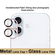 iPhone 17 Imak Fullt deksel i metall og herdet glass kameralinsebeskyttelse - Rosa