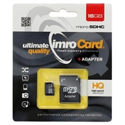 Imro microSDHC-minnekort med SD-adapter - 16GB