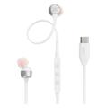 JBL Tune 310C Pure Bass USB-C hodetelefoner med innvendige ører - Hvit