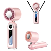 JF163 3-i-1 bærbar nakkevifte - 4000mAh - rosa