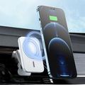 JJT-987 15W magnetisk trådløs lader/bilholder med ventilasjonsklips - MagSafe-kompatibel - hvit