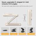 JJT-C42 Qi2 3-i-1 sammenleggbar magnetisk trådløs lader i aluminiumslegering - 15W - titan