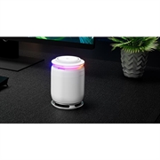 JJT-C52 Qi2 3-i-1 magnetisk trådløs lader med høyttaler og RGB - 15W - Hvit