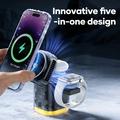 JJT-C53 5-i-1 magnetisk trådløs lader med kjøler - Qi 2.2, 25W - svart