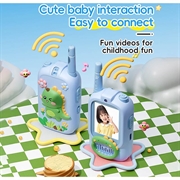 JK200 Video Walkie-Talkie for barn med kamera - 2 stk. - Blå dinosaur