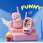 JK200 Video Walkie-Talkie for barn med kamera - 2 stk. - Rosa enhjørning