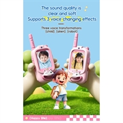 JK200 Video Walkie-Talkie for barn med kamera - 2 stk. - Rosa enhjørning