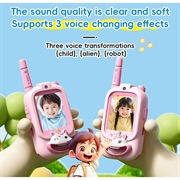 JK200 Video Walkie-Talkie for barn med kamera - 2 stk. - Rosa enhjørning