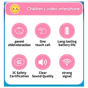 JK200 Video Walkie-Talkie for barn med kamera - 2 stk. - Rosa enhjørning