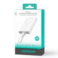JOYROOM JR-PBM01 PD 20W 10000mAh magnetisk trådløs lader med magnetisk powerbank med innebygd kabel og støtte - hvit