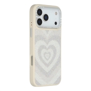 iPhone 17 Pro Max Jaucase magnetisk hybrid-deksel med hjertemønster