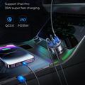 Joyroom JR-CCN19 65W bilopplader med 3 porter (PD/QC) - 2x USB-C, 1 x USB-A - Grå