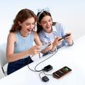 Joyroom JR-PC1 10000mAh powerbank med innebygde USB-C- og Lightning-kabler - svart