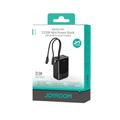 Joyroom JR-PC1 10000mAh powerbank med innebygde USB-C- og Lightning-kabler - svart