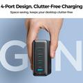 Joyroom JR-TG11 4-ports GaN-hurtiglader 100W - svart