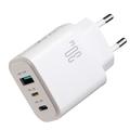 Joyroom JR-TG6 GaN 3-ports 30W vegglader - USB-C/Lightning/USB-A - hvit