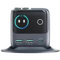 Joyroom JR-TRD01 Podix 140W GaN-bordlader med uttrekkbare USB-C-kabler - grå