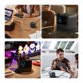 Joyroom JR-TRD01 Podix 140W GaN-bordlader med uttrekkbare USB-C-kabler - grå