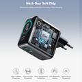 Joyroom PODIX TF70 70W GaN-lader - 2x USB-C, USB-A, digitalt display - Anløpning