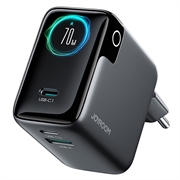 Joyroom PODIX TF70 70W GaN-lader - 2x USB-C, USB-A, digitalt display - Anløpning