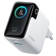 Joyroom PODIX TF70 70W GaN-lader - 2x USB-C, USB-A, digitalt display - hvit
