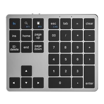 K-35 Bluetooth-tastatur Slim 35-tasters tastatur for bærbare datamaskiner og nettbrett tilbehør - svartgrått