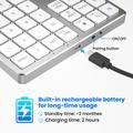 K-35 Bluetooth-tastatur Slim 35-tasters tastatur for bærbare datamaskiner og nettbrett tilbehør - sølvhvitt