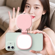 K04 magnetisk selfie-ringlampa med spegel - rosa