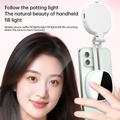 K04 magnetisk selfie-ringlys med speil - hvit