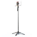 K06 Magnetisk Bluetooth-selfiestang med to arbeidslys - 170cm - svart