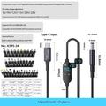 K595-34 USB-C/DC-strømkabel 140W – 34 adaptere, digitalt display – 1.5m – svart