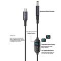 K595-8 USB-C/DC-strømkabel 140W – 8 adaptere, digitalt display – 1.5m – svart