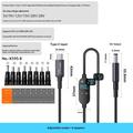 K595-8 USB-C/DC-strømkabel 140W – 8 adaptere, digitalt display – 1.5m – svart