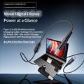 K595 USB-C/DC-strømkabel 140W – digitalt display, 6-trinns spenningsjustering – 1.5m – svart